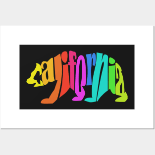 California Bear Rainbow Color Posters and Art